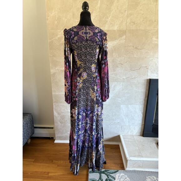Free People Marais Duster Maxi Dress, Small Purple Patchwork Festival Resortwear - Picture 9 of 9